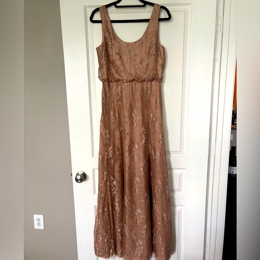 Donna Morgan Natalya Satin Lace Bridesmaid Dress